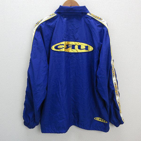 k□90年代□クルー/cRu 袖ロゴライン入り ナイロンジャケット k□90年代□クルー/cRu 袖ロゴライン入り ナイロンジャケット