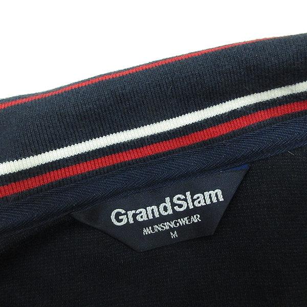 マンシングウエア　GrandSlam ネイビー シャツ ジップアップ マンシングウエア GrandSlam ネイビー シャツ ジップアップ