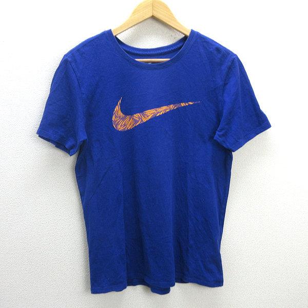 z□ナイキ/NIKE ビッグロゴプリントTシャツ 779691【L】青/men's/74