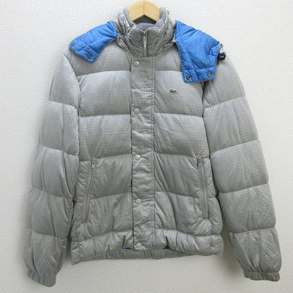 s□ラコステ/LACOSTE チェック柄 ダウンジャケット/ナイロンJKT【46/2 