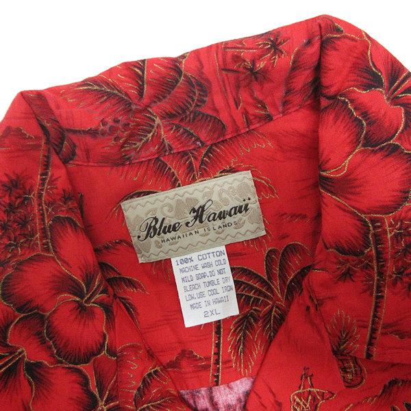 Hawaii Blues　ハワイブルース　ビンテージ　アロハシャツ　花柄　半袖 ハワイ製 ブルーハワイ アロハシャツ/総柄 メンズSサイズ blue