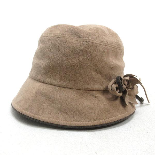 G□ランバン/LANVIN フェイクレザーハット【S/55.5cm】茶/LADIES/73