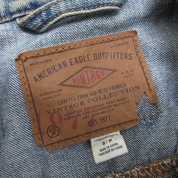 H□アメリカンイーグル/American Eagle USED加工 デニムジャケット G 