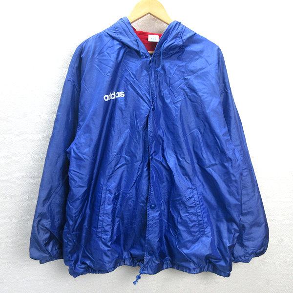 H□90s□アディダス/adidas ビッグトレフォイルロゴ フーディナイロン