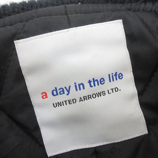 Q□ユナイテッドアローズ/UNITED ARROWS袖革レザー ウールスタジャン 