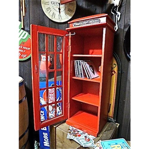 お気にいる アメリカン雑貨 おもしろ ユニーク 雑貨 テレフォンボックス ショーケース Cdラック Dvdラック 本棚 リビング 収納棚 Ak00 100 本物保証 Kuljic Com