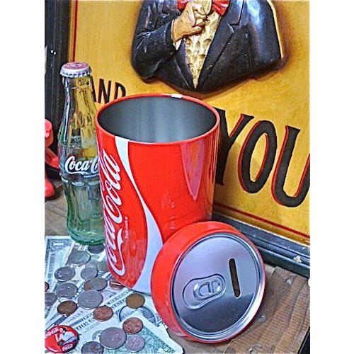 アメリカン雑貨 コカコーラ グッズ 缶型 大きなコインバンク 貯金箱｜1985-shop｜02