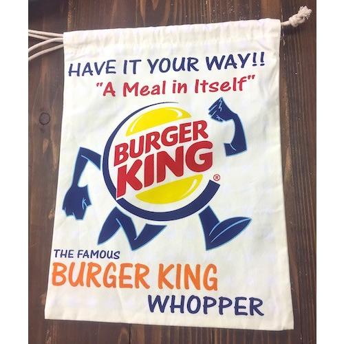 アメリカン雑貨 コットン巾着 BURGER KING バーガーキング バッグ シューズケース 小物入れ ファッション-LJ0018｜1985-shop｜02