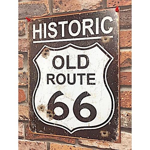 アメリカン雑貨 ルート66 グッズ ブリキ看板 OLD ROUTE66 パブ バー 