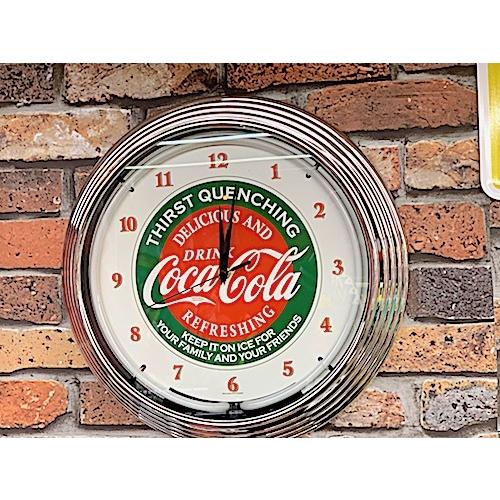 コカコーラ グッズ アメリカン雑貨 NEON CLOCK SINGLE Coca Cola GREEN