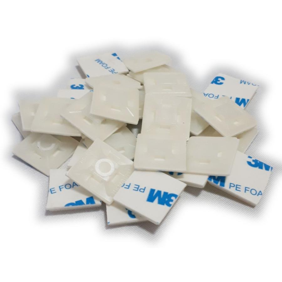 結束バンド用ケーブルタイ 3M 強力粘着テープ付 マウントベース 20mm×20mm 25個セット : ケーズサービス - 通販 -  Yahoo!ショッピング