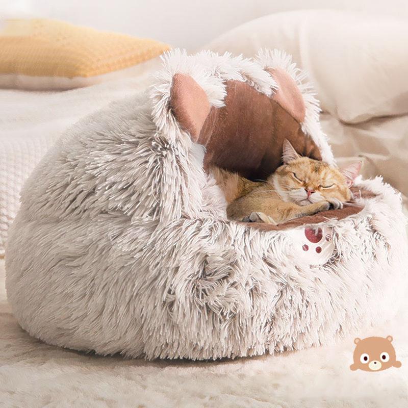 猫ベッド ドーム型 犬 ドーム型ベッド ふわふわ ペットハウス ペットクッション 冬 暖かい 滑り止め 防寒 子犬 猫用 カラー選択可 Czwwenone024 1 夢yahoo 店 通販 Yahoo ショッピング