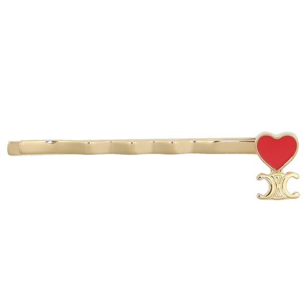 格安即決 返品ok セリーヌ ヘアピン アクセサリー サクレクール トリオンフ ヘアクリップ ハート ゴールド レッド レディース Celine 46v796bre 35ro 正規激安 Cih Dev Humbird Com