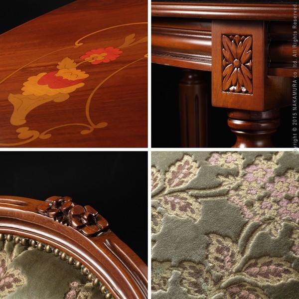 ダイニングテーブルセット ヴェローナ クラシック ダイニング5点セット(テーブル幅110cm+金華山チェア4脚)の画像