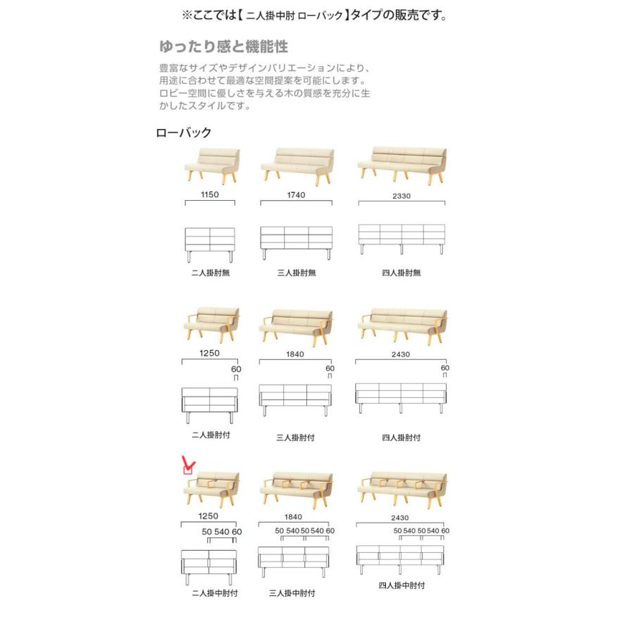 ニ人掛中肘付 ローバック 業務用家具：sofa/lobbyシリーズ★ コルエスト 送料無料 完成品 日本製_1