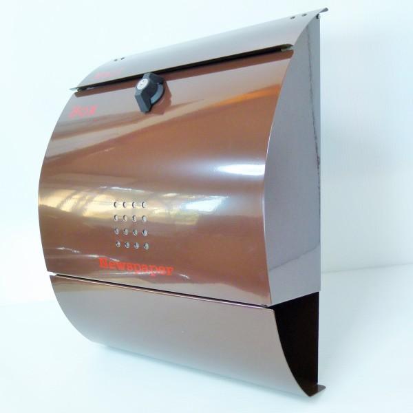 (送料無料)郵便ポスト 郵便受け 錆びにくい メールボックス壁掛けブラウン色 ステンレスポスト(brown)