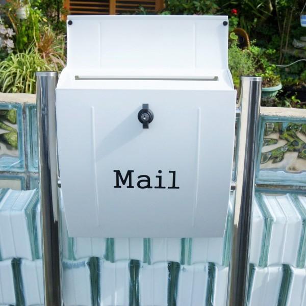 最短翌日発送可 (送料無料) 大容量 郵便ポスト 郵便受け 錆びにくい メールボックス スタンドタイプ 白色 ホワイト ステンレスポスト pm024s(white)