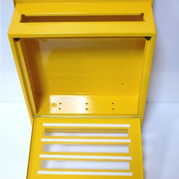 (送料無料)郵便ポスト 郵便受け 錆びにくい 大型メールボックス壁掛けイエロー黄色プレミアムステンレスポスト(yellow)  pm144｜1bankanwebshop｜08