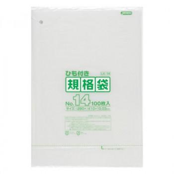 ジャパックス LD規格袋 厚み0.030mm No.14 ひも付き 透明 100枚×10冊×3箱 LK14