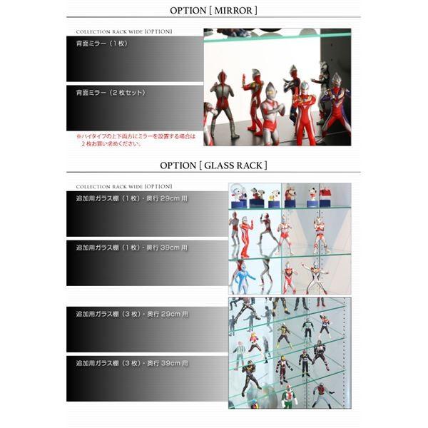 〔本体別売〕ガラス棚3枚セット 奥行39cm用 コレクションラック ワイド 専用別売品〔代引不可〕の画像