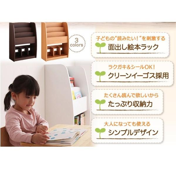 絵本ラック 幅63cm ホワイト 〔CREA〕クレアシリーズ〔棚付絵本ラック 