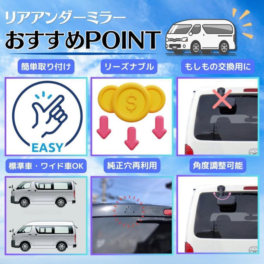 トヨタ ハイエース 200系 リアアンダーミラー リアゲートミラー バック