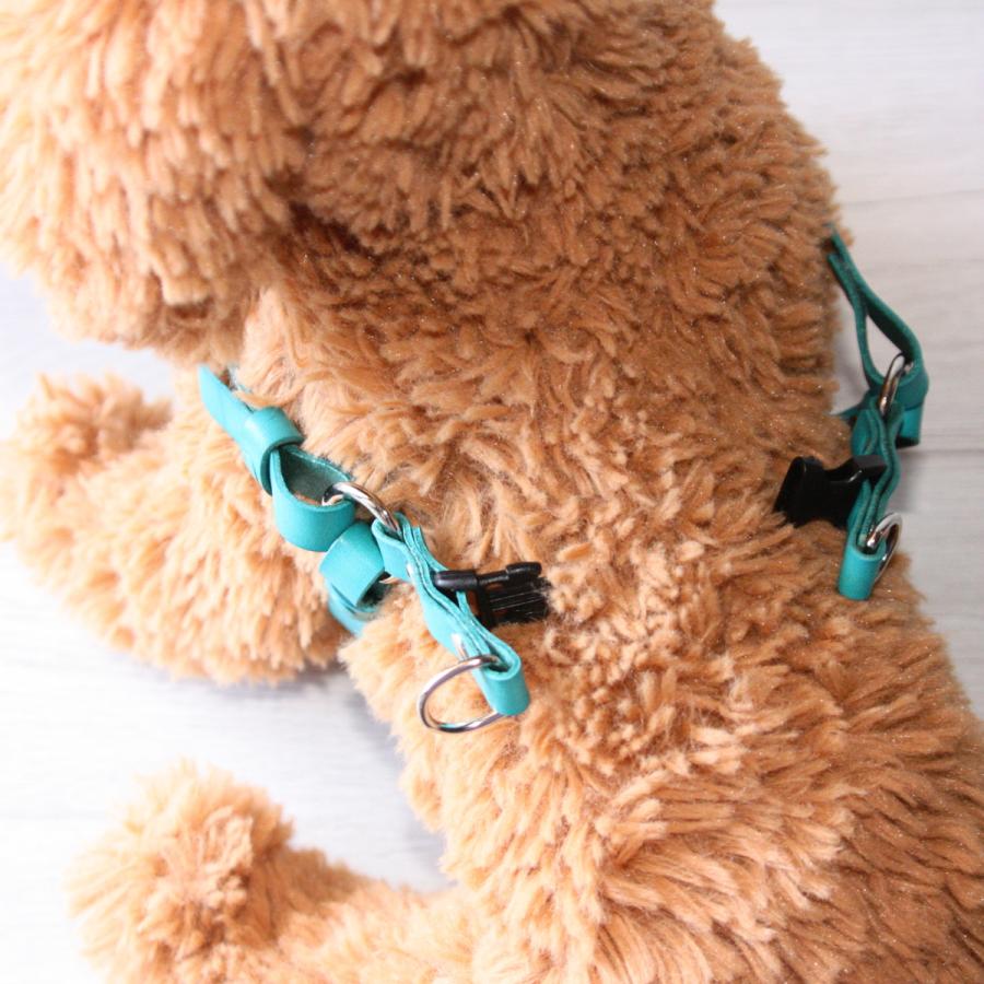 犬 革 ハーネス 胴輪 リードセット 名前入り 本革 ワンタッチ ハーネス