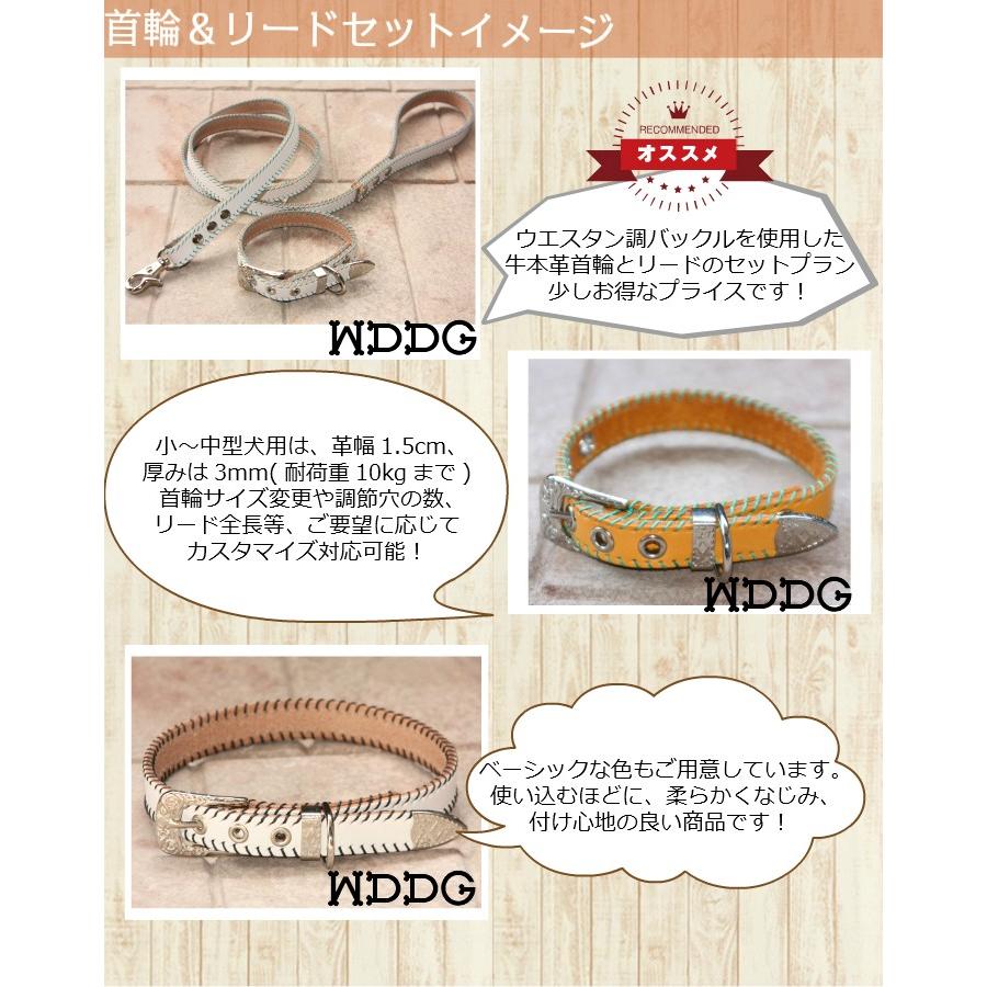 犬 革 首輪 リードセット 名前入り 牛本革ウエスタンCOW-COW-SKHTM