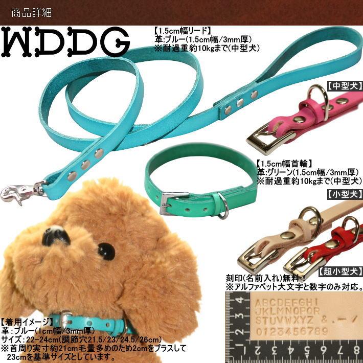 犬 革 首輪 リードセット 名前入り カラフル 本革 リード 首輪セット