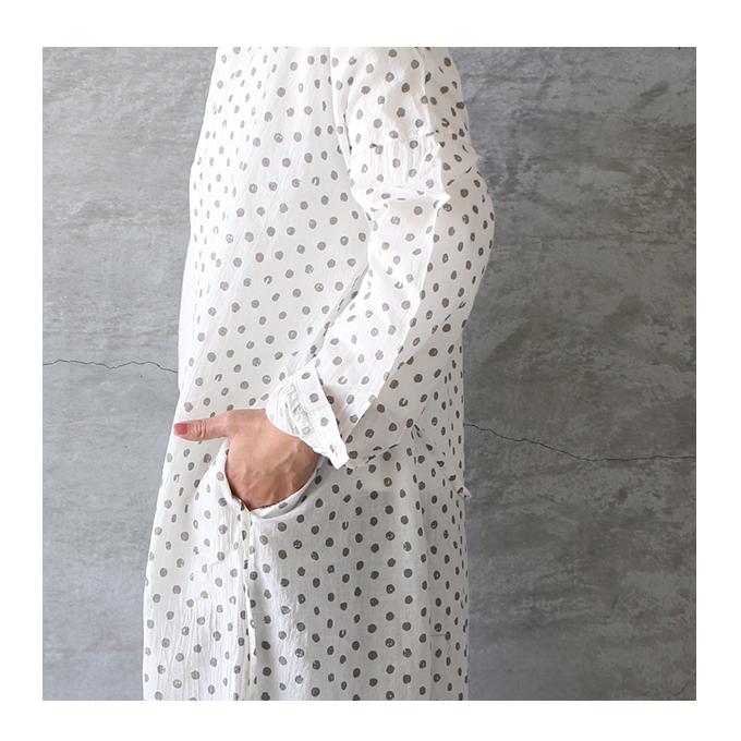 Ichi イチ 手書き風ドットシャツワンピース レディース ss 送料無料 ホワイト ネイビー C De 07 0308 Ambience 通販 Yahoo ショッピング