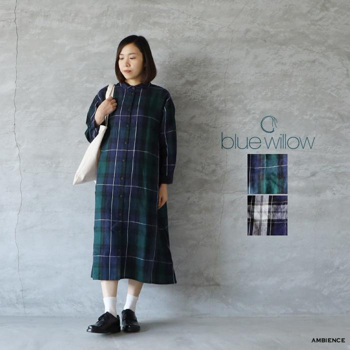 blue willow ブルーウィロウ リネンタータンチェックワンピース ゆう