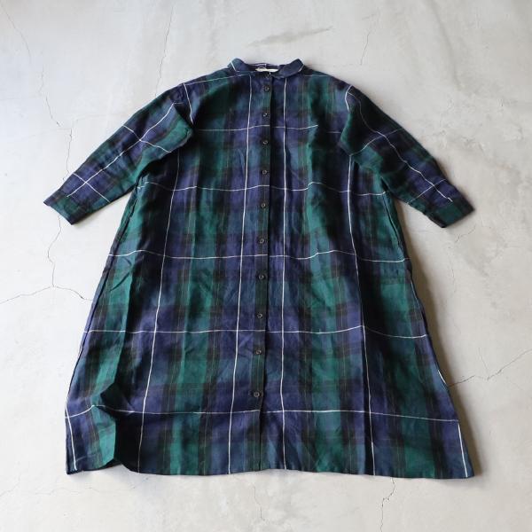 blue willow ブルーウィロウ リネンタータンチェックワンピース ゆう