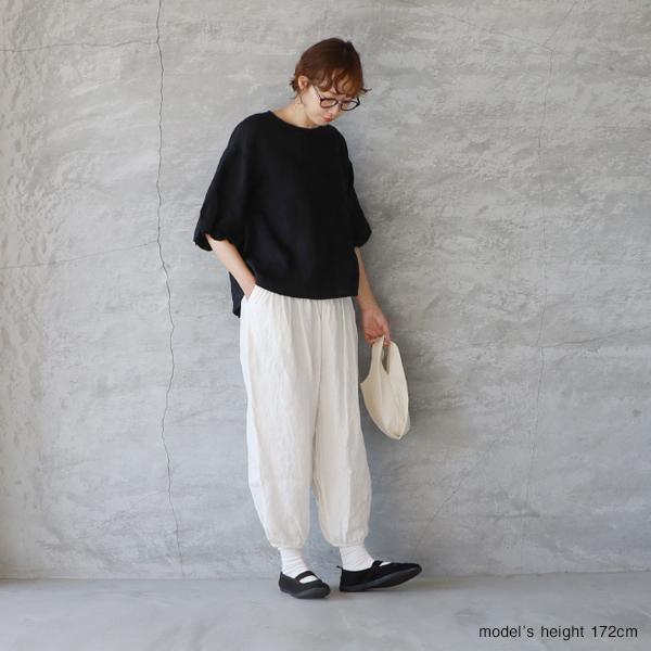 Gauze# ガーゼ G927 フランソアスウィッチングリネンギャザーイージーパンツ LINEN GATHER PANTS ゆうパック発送 ホワイト 日本製 24春夏｜1em-rue｜03