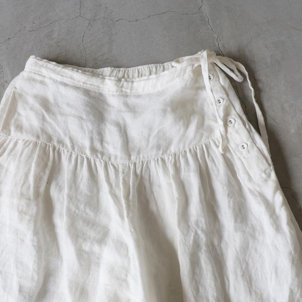 Gauze# ガーゼ G927 フランソアスウィッチングリネンギャザーイージーパンツ LINEN GATHER PANTS ゆうパック発送 ホワイト 日本製 24春夏｜1em-rue｜05