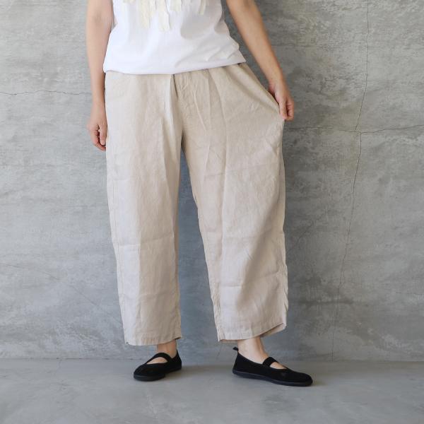 NARU｜40フレンチリネンノッポパンツの画像
