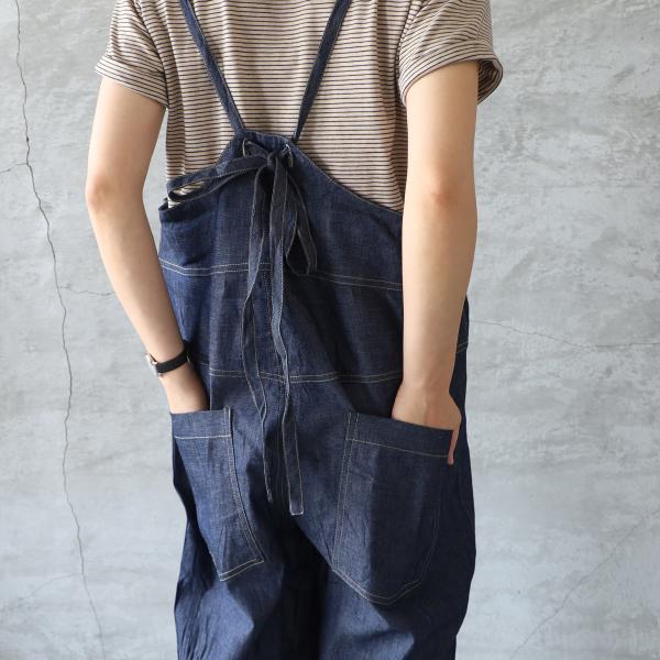 NARU ナル 7oz　サマーデニム　ノッポパンツ　サロペット ブルー NARU（ナル） 7ozサマーデニムノッポパンツサロペット ゆうパック発送