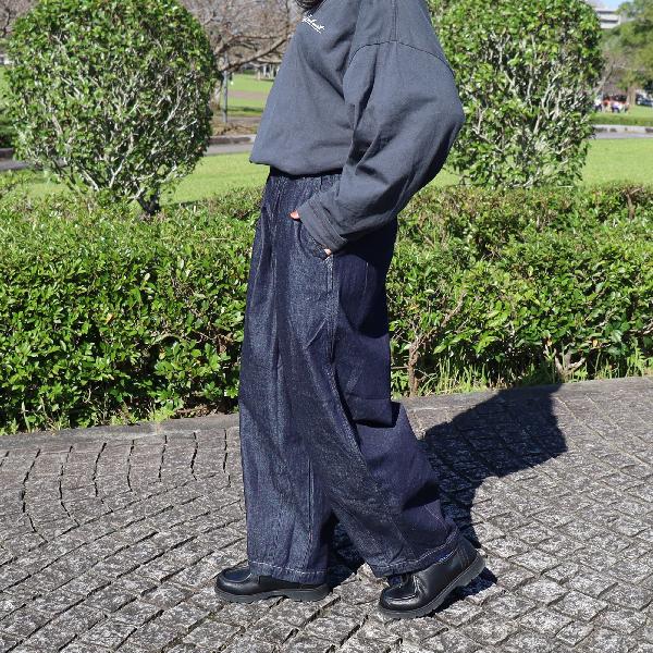 【たまやん】　ワンウォッシュサイズ2　サーカスパンツ たまやん】 ワンウォッシュサイズ2 サーカスパンツ BLACK DENIM