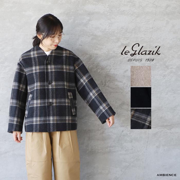 【断捨離j】Le Glazik（ル・グラジック）ワークジャケット LE GLAZIK(ル グラジック) ナイロンカルゼ カラーレスジャケット
