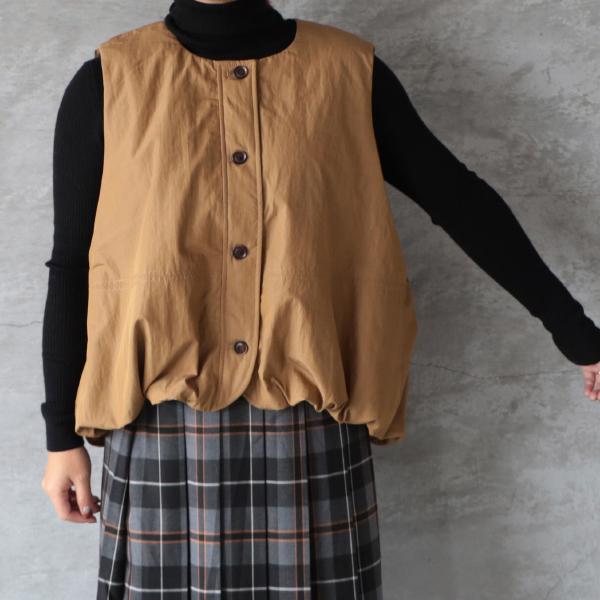 tumugu（ツムグ） tumugu: パデッドコットンナイロンベスト ゆうパック