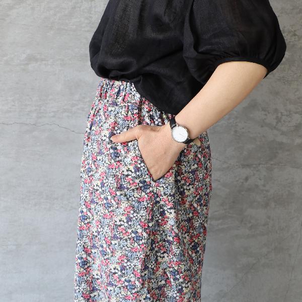 HARVESTY（ハーベスティ） FLORAL PRINTED LAWN EASY CIRCUS PANTS 花
