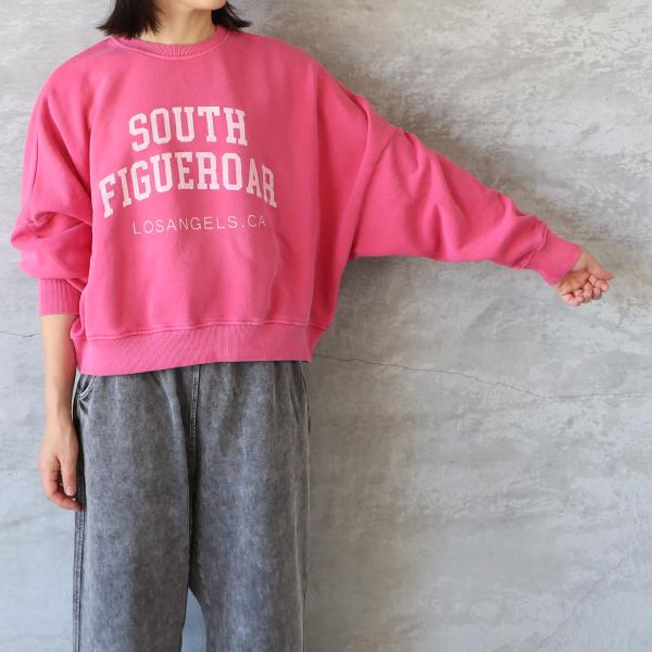 ICHI（イチ） ヴィンテージロゴ裏毛スウェット ピンク ゆうパック発送