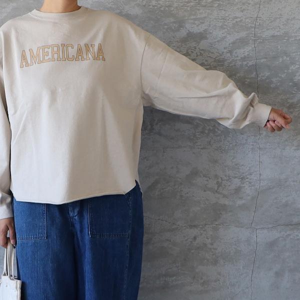 新品AMERICANAアメリカーナCREWNECK LONG SLEEVE AMERICANA/アメリカーナ】 CREWNECK LONG SLEEVE TEE（Tシャツ
