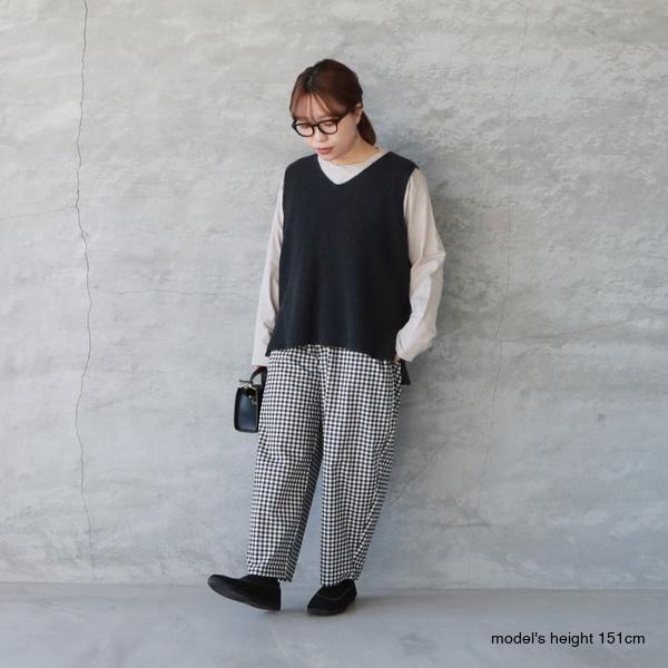 新品展示サンプル品！NARU チェックパンツ 16280円→送料込11000円 NARU（ナル） チェック柄エッグパンツ メール便対応 日本製 ギンガム