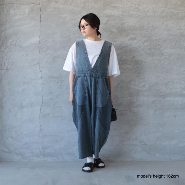 tumugu（ツムグ） tumugu｜バイカラーコットンリネンデニムサロペット