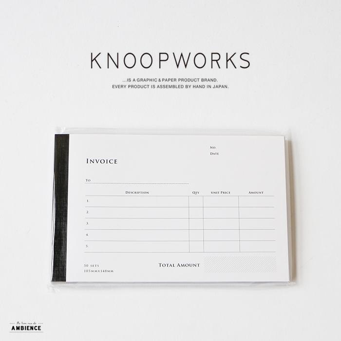 KNOOPWORKS クノープワークス INVOICE（複写） メール便対応 英語 伝票｜1em-rue
