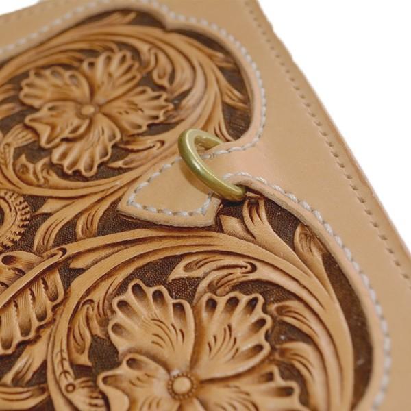 カービングラウンドファスナー　長財布　レザーカービング　カービングウォレット ラウンドファスナー 長財布 カービングウォレット | 日本製 No2