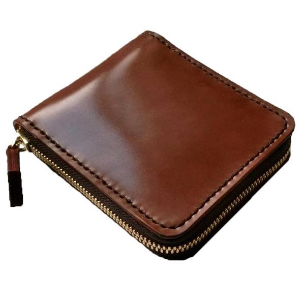 シェルコードバン ラウンドファスナー 財布 ショート ハーフサイズ