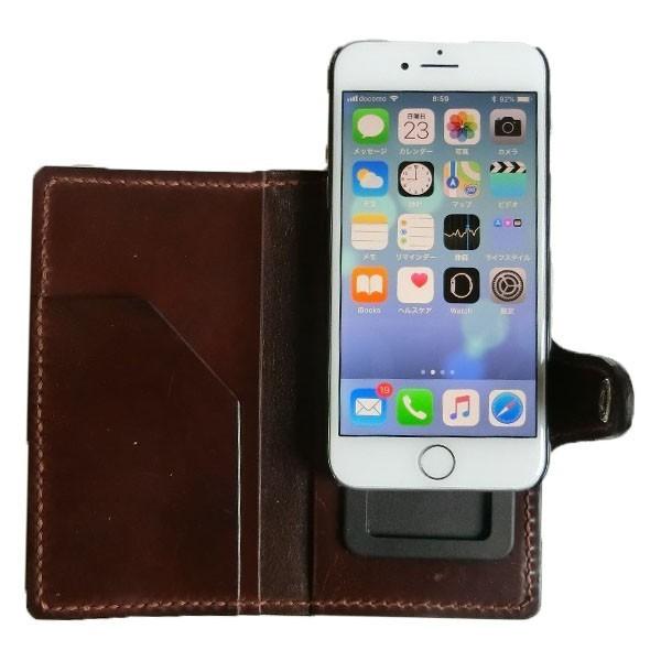 シェルコードバン　ホーウィン　スタンプ　手帳型 iPhone 11 ケース 黒 iphone11 コードバン スマホ ケース 手帳型 【ホーウィン社