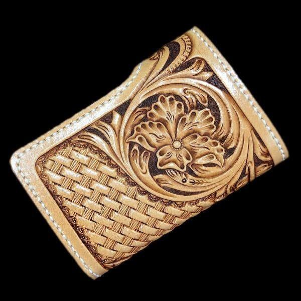 カービング　ミドル ウォレット | ヌメ革  財布 モルガンの画像