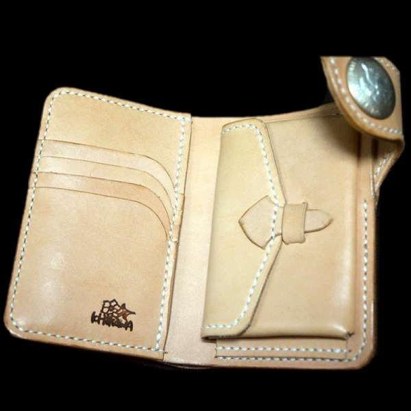 カービング ミドル ウォレット | ヌメ革 財布 モルガン : レザー